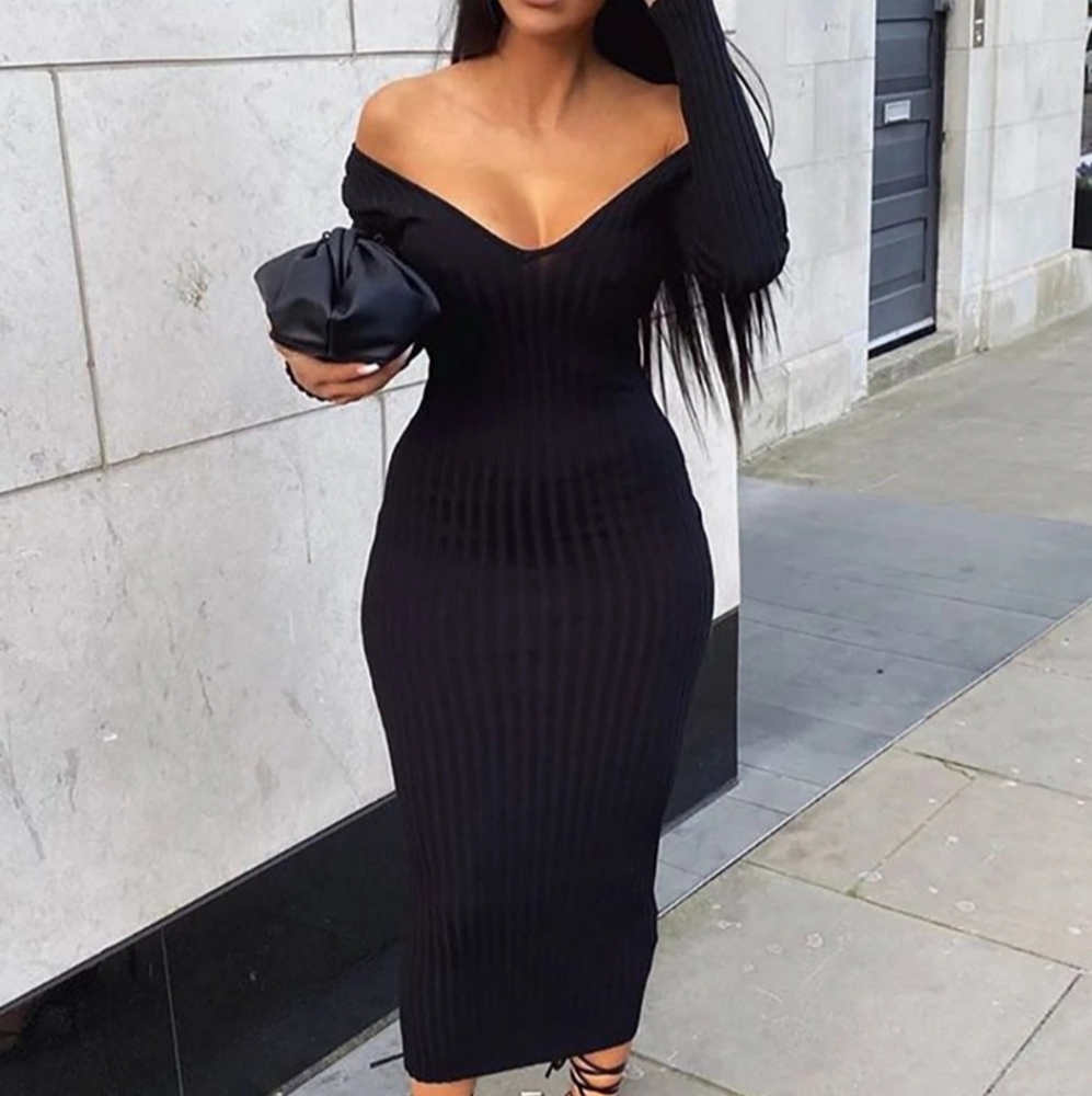 KNIT DRESS BLACK